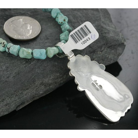 Handmade Certified Authentic Navajo .925 Sterling Silver Natural Lapis and Turquoise Native American Necklace 390677878198 Handmade Certified Authentic Navajo .925 Sterling Silver Natural Lapis and Turquoise Native American Necklace 390677878198