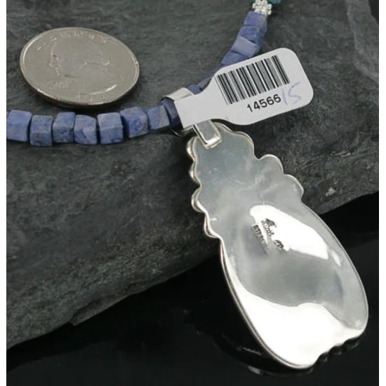 Handmade Certified Authentic Navajo .925 Sterling Silver Natural Lapis and Turquoise Native American Necklace 390679797429 Handmade Certified Authentic Navajo .925 Sterling Silver Natural Lapis and Turquoise Native American Necklace 390679797429