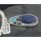 Handmade Certified Authentic Navajo .925 Sterling Silver Natural Lapis and Turquoise Native American Necklace 390680611362