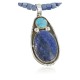 Handmade Certified Authentic Navajo .925 Sterling Silver Natural Lapis and Turquoise Native American Necklace 390681811563