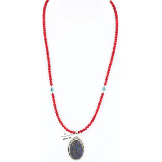 Handmade Certified Authentic Navajo .925 Sterling Silver Natural LAPIS and Turquoise Native American Necklace 390792513005 Handmade Certified Authentic Navajo .925 Sterling Silver Natural LAPIS and Turquoise Native American Necklace 390792513005