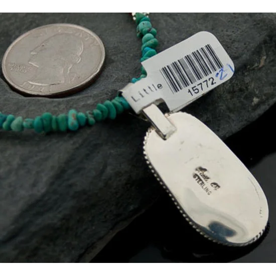 Handmade Certified Authentic Navajo .925 Sterling Silver Natural LAPIS and Turquoise Native American Necklace & Pendant 370881781300 Handmade Certified Authentic Navajo .925 Sterling Silver Natural LAPIS and Turquoise Native American Necklace & Pendant 370881781300