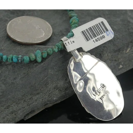 Handmade Certified Authentic Navajo .925 Sterling Silver Natural Lapis and Turquoise Native American Necklace & Pendant 370897223728 Handmade Certified Authentic Navajo .925 Sterling Silver Natural Lapis and Turquoise Native American Necklace & Pendant 370897223728