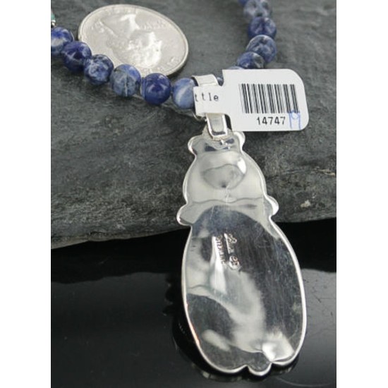Handmade Certified Authentic Navajo .925 Sterling Silver Natural Lapis and Turquoise Native American Necklace & Pendant 370923364488 Handmade Certified Authentic Navajo .925 Sterling Silver Natural Lapis and Turquoise Native American Necklace & Pendant 370923364488