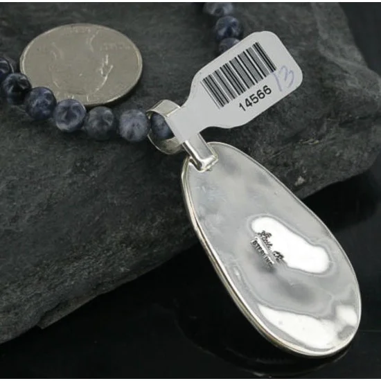 Handmade Certified Authentic Navajo .925 Sterling Silver Natural Lapis and Turquoise Native American Necklace & Pendant 390679478582 Handmade Certified Authentic Navajo .925 Sterling Silver Natural Lapis and Turquoise Native American Necklace & Pendant 390679478582