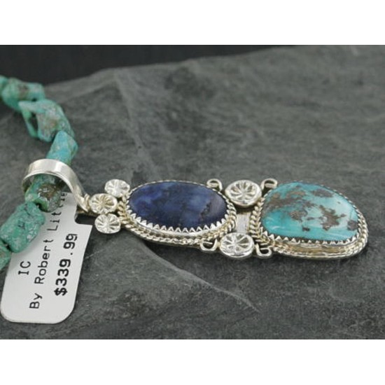 Handmade Certified Authentic Navajo .925 Sterling Silver Natural Lapis, Pink Japer and Turquoise Native American Necklace & Pendant 370913551639 Handmade Certified Authentic Navajo .925 Sterling Silver Natural Lapis, Pink Japer and Turquoise Native American Necklace & Pendant 370913551639