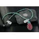 Handmade Certified Authentic Navajo .925 Sterling Silver Natural Pink Jasper and Turquoise Native American Necklace & Pendant 390674164509