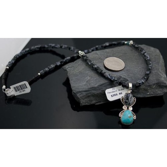 Handmade Certified Authentic Navajo .925 Sterling Silver Natural Snowflake Turquoise Native American Necklace 390612828672 Handmade Certified Authentic Navajo .925 Sterling Silver Natural Snowflake Turquoise Native American Necklace 390612828672