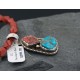 Handmade Certified Authentic Navajo .925 Sterling Silver Natural Spiny Oyster and Turquoise Native American Necklace 370875990627