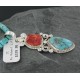Handmade Certified Authentic Navajo .925 Sterling Silver Natural Spiny Oyster and Turquoise Native American Necklace 370910321552