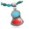 Handmade Certified Authentic Navajo .925 Sterling Silver Natural Spiny Oyster and Turquoise Native American Necklace 370923019462