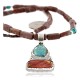 Handmade Certified Authentic Navajo .925 Sterling Silver Natural Spiny Oyster and Turquoise Native American Necklace 370994326643