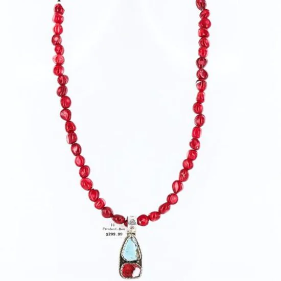 Handmade Certified Authentic Navajo .925 Sterling Silver Natural Spiny Oyster and Turquoise Native American Necklace 370998487541 Handmade Certified Authentic Navajo .925 Sterling Silver Natural Spiny Oyster and Turquoise Native American Necklace 370998487541