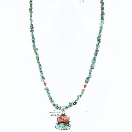 Handmade Certified Authentic Navajo .925 Sterling Silver Natural Spiny Oyster and Turquoise Native American Necklace 371002848987 Handmade Certified Authentic Navajo .925 Sterling Silver Natural Spiny Oyster and Turquoise Native American Necklace 371002848987