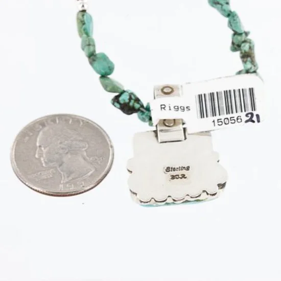 Handmade Certified Authentic Navajo .925 Sterling Silver Natural Spiny Oyster and Turquoise Native American Necklace 371002848987 Handmade Certified Authentic Navajo .925 Sterling Silver Natural Spiny Oyster and Turquoise Native American Necklace 371002848987
