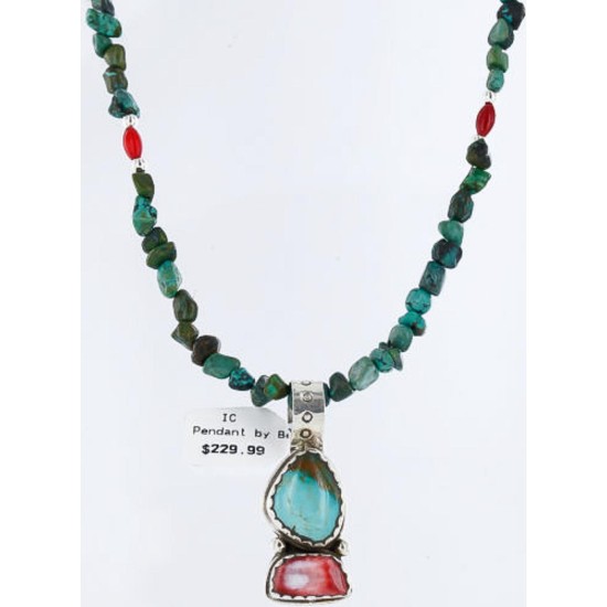 Handmade Certified Authentic Navajo .925 Sterling Silver Natural Spiny Oyster and Turquoise Native American Necklace 371003577441 Handmade Certified Authentic Navajo .925 Sterling Silver Natural Spiny Oyster and Turquoise Native American Necklace 371003577441
