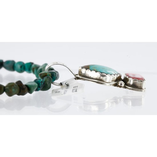 Handmade Certified Authentic Navajo .925 Sterling Silver Natural Spiny Oyster and Turquoise Native American Necklace 371003577441 Handmade Certified Authentic Navajo .925 Sterling Silver Natural Spiny Oyster and Turquoise Native American Necklace 371003577441