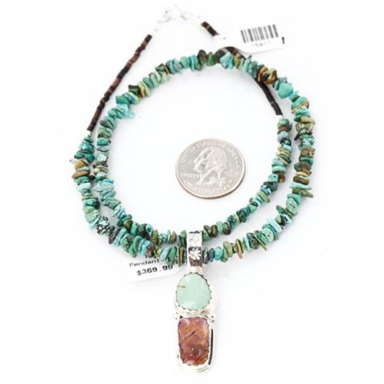 Handmade Certified Authentic Navajo .925 Sterling Silver Natural Spiny Oyster and Turquoise Native American Necklace 371047480293 Handmade Certified Authentic Navajo .925 Sterling Silver Natural Spiny Oyster and Turquoise Native American Necklace 371047480293