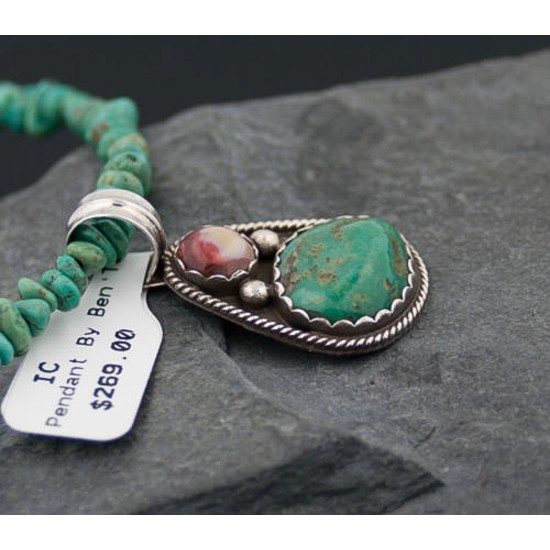 Handmade Certified Authentic Navajo .925 Sterling Silver Natural Spiny Oyster and Turquoise Native American Necklace 390641633387 Handmade Certified Authentic Navajo .925 Sterling Silver Natural Spiny Oyster and Turquoise Native American Necklace 390641633387
