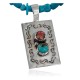 Handmade Certified Authentic Navajo .925 Sterling Silver Natural Spiny Oyster and Turquoise Native American Necklace 390653425069