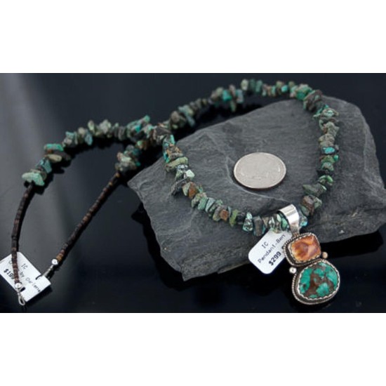 Handmade Certified Authentic Navajo .925 Sterling Silver Natural Spiny Oyster and Turquoise Native American Necklace 390654017568 Handmade Certified Authentic Navajo .925 Sterling Silver Natural Spiny Oyster and Turquoise Native American Necklace 390654017568