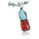 Handmade Certified Authentic Navajo .925 Sterling Silver Natural Spiny Oyster and Turquoise Native American Necklace 390661278065