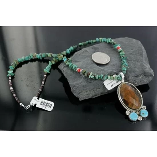 Handmade Certified Authentic Navajo .925 Sterling Silver Natural Spiny Oyster and Turquoise Native American Necklace 390665252559 Handmade Certified Authentic Navajo .925 Sterling Silver Natural Spiny Oyster and Turquoise Native American Necklace 390665252559