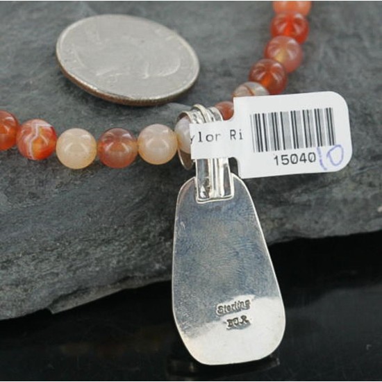Handmade Certified Authentic Navajo .925 Sterling Silver Natural Spiny Oyster and Turquoise Native American Necklace 390671275377 Handmade Certified Authentic Navajo .925 Sterling Silver Natural Spiny Oyster and Turquoise Native American Necklace 390671275377