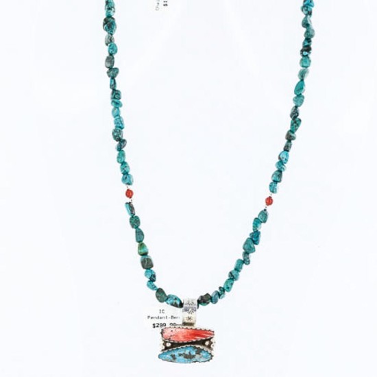 Handmade Certified Authentic Navajo .925 Sterling Silver Natural Spiny Oyster and Turquoise Native American Necklace 390761448155 Handmade Certified Authentic Navajo .925 Sterling Silver Natural Spiny Oyster and Turquoise Native American Necklace 390761448155