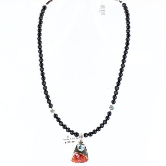 Handmade Certified Authentic Navajo .925 Sterling Silver Natural Spiny Oyster and Turquoise Native American Necklace 390765969251 Handmade Certified Authentic Navajo .925 Sterling Silver Natural Spiny Oyster and Turquoise Native American Necklace 390765969251