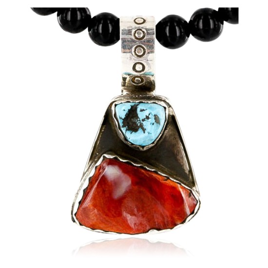 Handmade Certified Authentic Navajo .925 Sterling Silver Natural Spiny Oyster and Turquoise Native American Necklace 390765969251 Handmade Certified Authentic Navajo .925 Sterling Silver Natural Spiny Oyster and Turquoise Native American Necklace 390765969251
