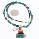 Handmade Certified Authentic Navajo .925 Sterling Silver Natural Spiny Oyster and Turquoise Native American Necklace 390778438708