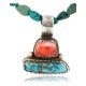 Handmade Certified Authentic Navajo .925 Sterling Silver Natural Spiny Oyster and Turquoise Native American Necklace 390778438708