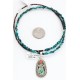Handmade Certified Authentic Navajo .925 Sterling Silver Natural Spiny Oyster and Turquoise Native American Necklace 390805465349