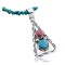 Navajo .925 Sterling Silver Turquoise and Spiny Oyster Necklace 14863-10-15771
