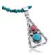 Navajo .925 Sterling Silver Turquoise and Spiny Oyster Necklace 14863-10-15771 Navajo .925 Sterling Silver Turquoise and Spiny Oyster Necklace 14863-10-15771