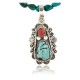 Handmade Certified Authentic Navajo .925 Sterling Silver Natural Spiny Oyster and Turquoise Native American Necklace & Pendant 390802208452