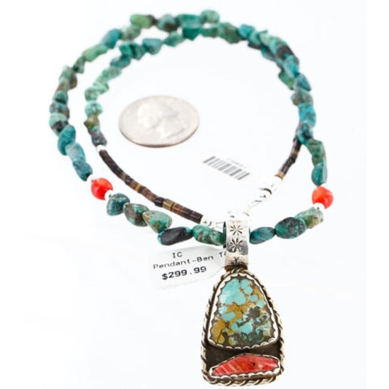 Handmade Certified Authentic Navajo .925 Sterling Silver Natural Spiny Oyster, Turquoise and CORAL Native American Necklace 371006709167 Handmade Certified Authentic Navajo .925 Sterling Silver Natural Spiny Oyster, Turquoise and CORAL Native American Necklace 371006709167