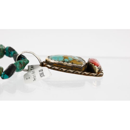 Handmade Certified Authentic Navajo .925 Sterling Silver Natural Spiny Oyster, Turquoise and CORAL Native American Necklace 371006709167 Handmade Certified Authentic Navajo .925 Sterling Silver Natural Spiny Oyster, Turquoise and CORAL Native American Necklace 371006709167