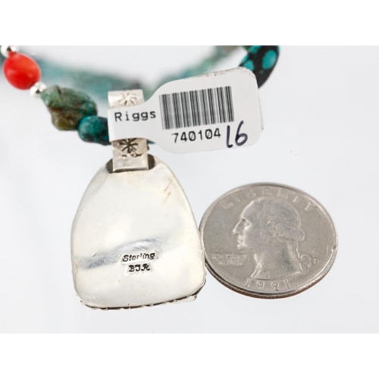 Handmade Certified Authentic Navajo .925 Sterling Silver Natural Spiny Oyster, Turquoise and CORAL Native American Necklace 371006709167 Handmade Certified Authentic Navajo .925 Sterling Silver Natural Spiny Oyster, Turquoise and CORAL Native American Necklace 371006709167