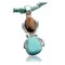 Handmade Certified Authentic Navajo .925 Sterling Silver Natural Tigers Eye and Turquoise Native American Necklace & Pendant 370840033805