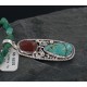 Handmade Certified Authentic Navajo .925 Sterling Silver Natural Turquoise and Coral Native American Necklace & Pendant 370891934268