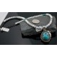Handmade Certified Authentic Navajo .925 Sterling Silver Natural Turquoise and Spiny Oyster Native American Necklace 390605187244