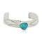 Handmade Certified Authentic Navajo .925 Sterling Silver Natural Turquoise Baby Native American Bracelet 12483-2