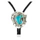 Handmade Certified Authentic Navajo .925 Sterling Silver Natural Turquoise Native American Bolo Tie  24406-1