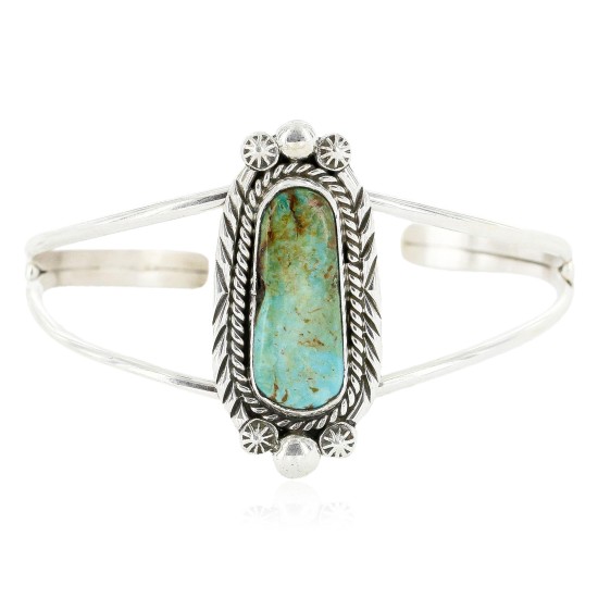 Handmade Certified Authentic Navajo .925 Sterling Silver Natural Turquoise Native American Bracelet 12767
