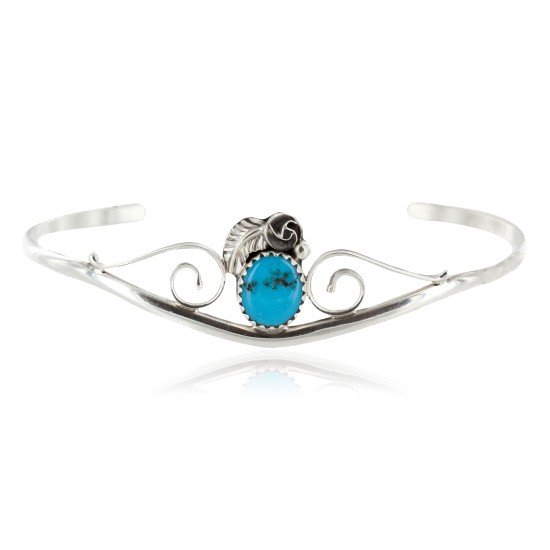 Handmade Certified Authentic Navajo .925 Sterling Silver Natural Turquoise Native American Bracelet 12949-2 Handmade Certified Authentic Navajo .925 Sterling Silver Natural Turquoise Native American Bracelet 12949-2