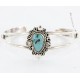 Handmade Certified Authentic Navajo .925 Sterling Silver Natural Turquoise Native American Bracelet 371030901835