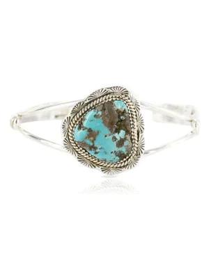 Handmade Certified Authentic Navajo .925 Sterling Silver Natural Turquoise Native American Bracelet 371064266111