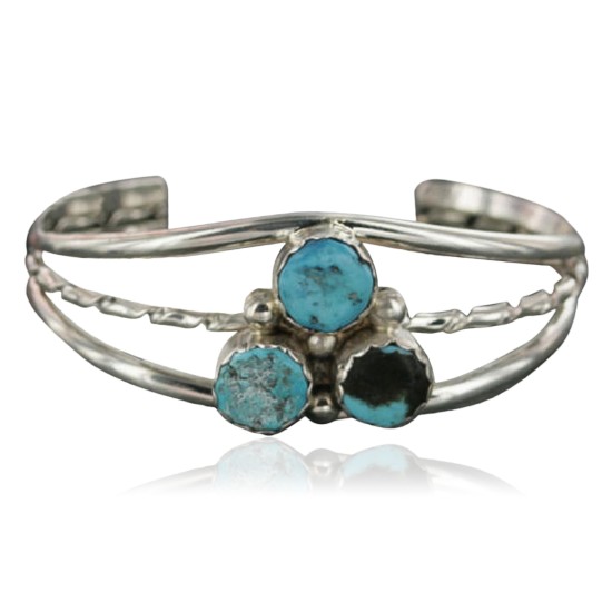 Handmade Certified Authentic Navajo .925 Sterling Silver Natural Turquoise Native American Bracelet 390714993953